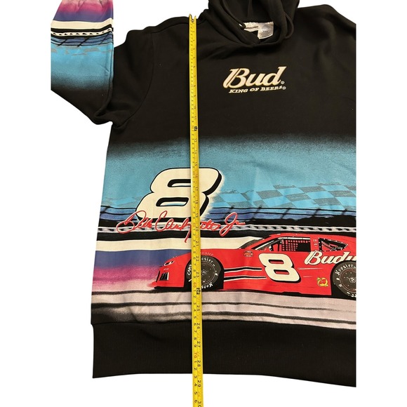 NASCAR Dale Earnhardt Jr Budweiser Hoodie Black Racing Sweatshirt Mens M NEW - Picture 6 of 8